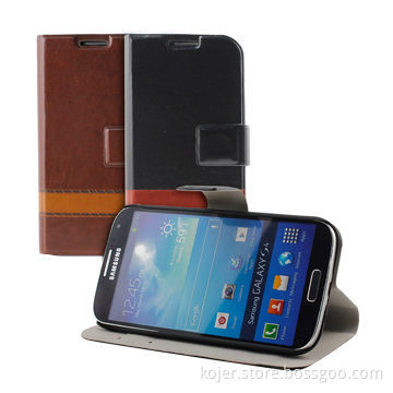 Wallet-shaped Leather Mobile Cases for Samsung Galaxy S4, Magnetic Flap on Top, OEM Orders Welcomed